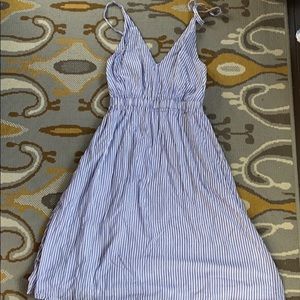 J Crew midi blue and white stripe dress XXS